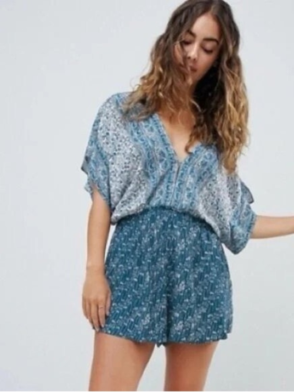 Free people Arizona blue romper